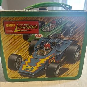 Vintage Johnny Lightning metal lunchbox with handle, no thermos